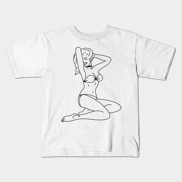 Pin Up Girl Kids T-Shirt by GiggleFist